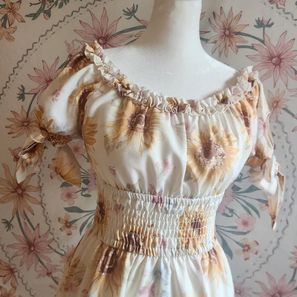 Liz Lisa Sunflower Floral Print Onepiece Dress Vintage Y2k Iconic Gyaru Gal Mori - Picture 5 of 12